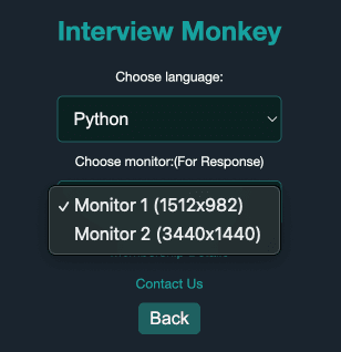 Interview Monkey Monitor Selection