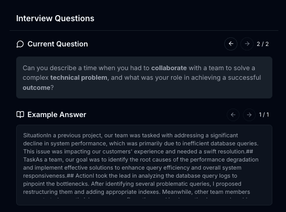 AI Answer Tips Interface