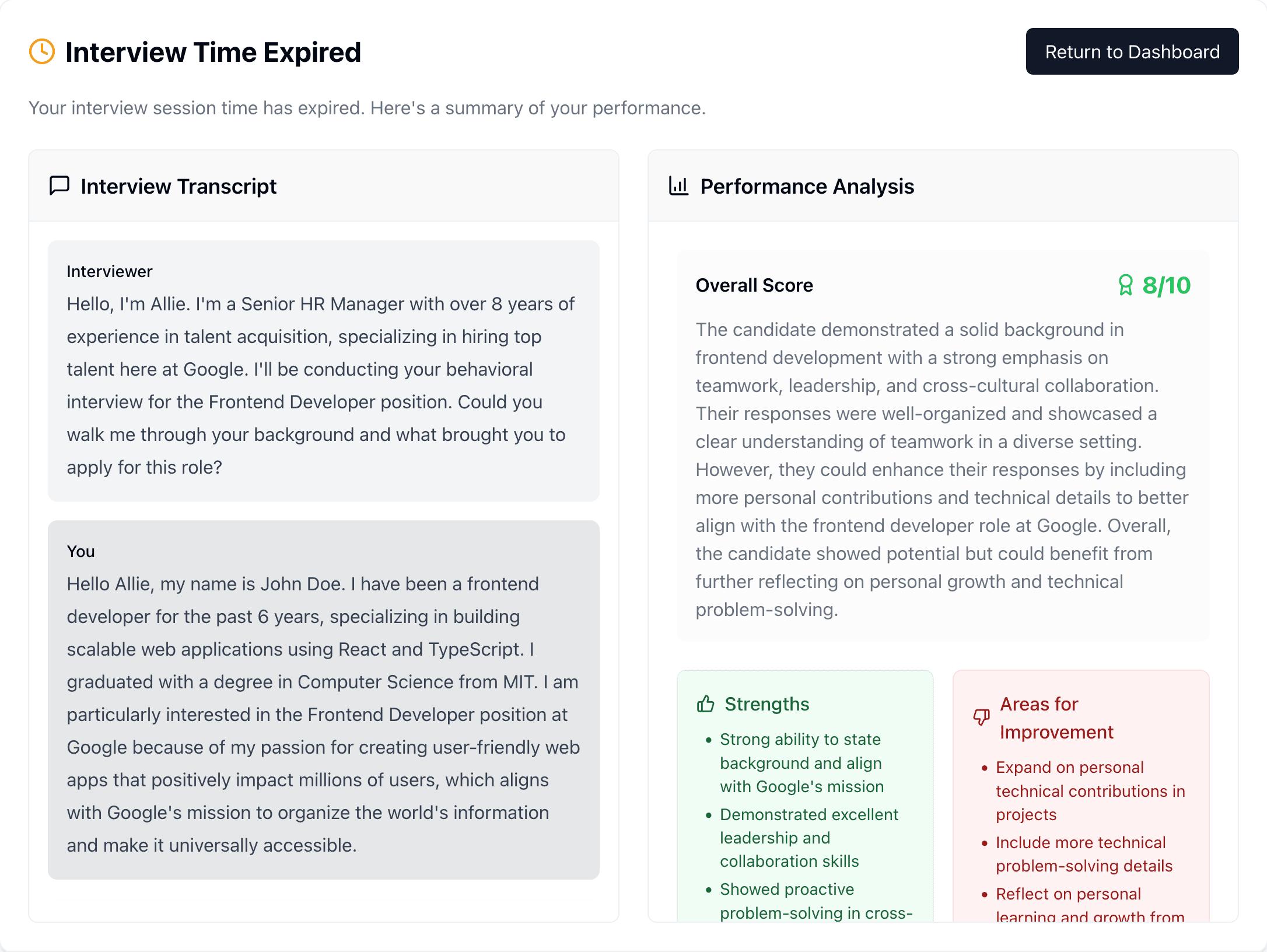 Real-time Feedback Feature